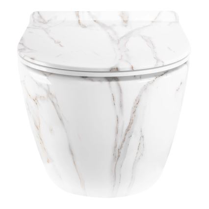 REA-C6390 - CARTER TORNADO RIMLESS wall-hung toilet with seat, ceramic/stone-effect