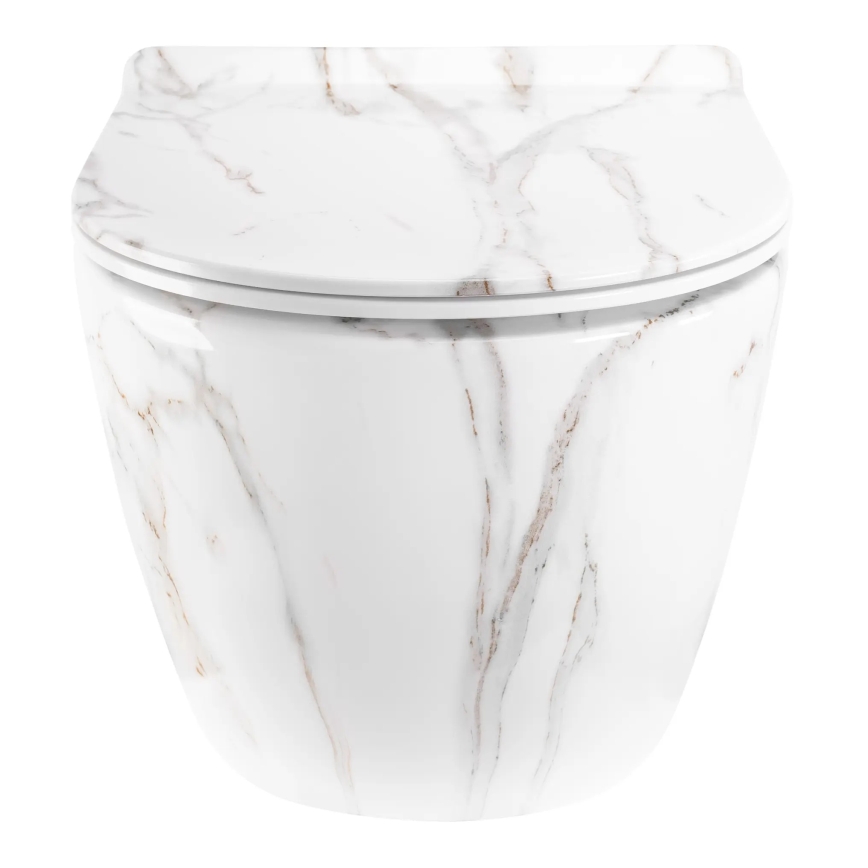 REA-C6390 - CARTER TORNADO RIMLESS wall-hung toilet with seat, ceramic/stone-effect