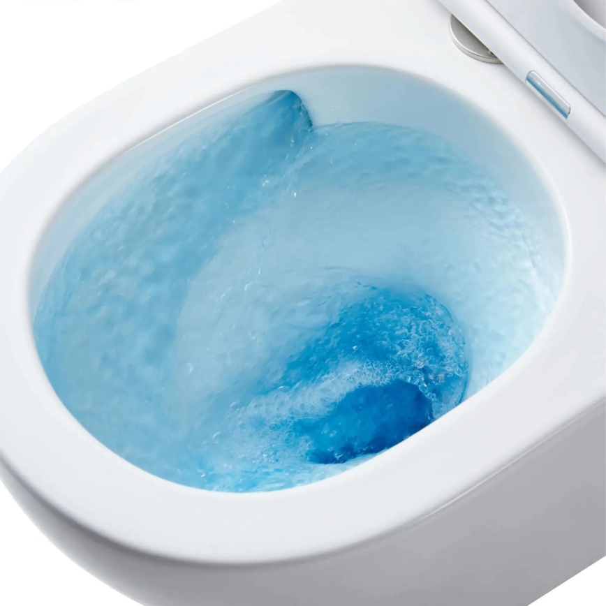 REA-C6390 - CARTER TORNADO RIMLESS wall-hung toilet with seat, ceramic/stone-effect