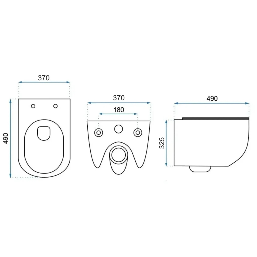 REA-C6390 - CARTER TORNADO RIMLESS wall-hung toilet with seat, ceramic/stone-effect