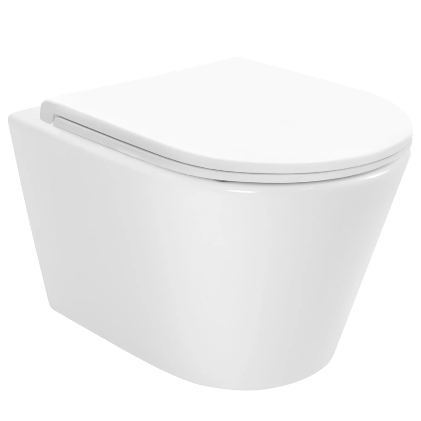 REA-C6800 - Wall-hung toilet with TITO TORNADO RIMLESS toilet seat, ceramic/white