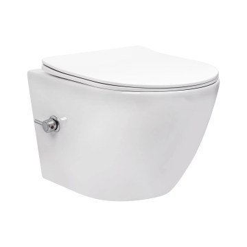 REA-C9701 - CARLO LUX Wall-hung Toilet with Bidet Spray, Ceramic/White