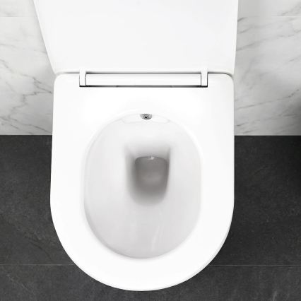 REA-C9701 - Wall-hung toilet with bidet spray and seat CARLO LUX ceramic/white