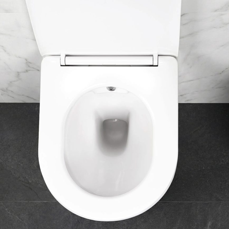 REA-C9701 - Wall-hung toilet with bidet spray and seat CARLO LUX ceramic/white