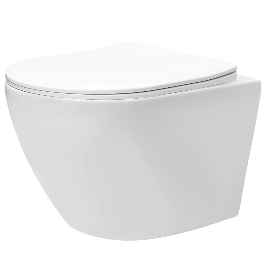 REA-C9701 - Wall-hung toilet with bidet spray and seat CARLO LUX ceramic/white