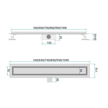 REA-G2503 - NEOX 80 cm Stainless Steel Drain Channel