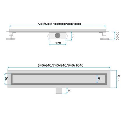 REA-G2562 - NEOX 70 cm Stainless Steel/Gold Linear Drain