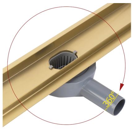 REA-G2704 - NEOX PRO 90 cm Linear Shower Drain, Stainless Steel/Brushed Gold