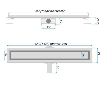 REA-G2743 - NEOX PRO 60 cm Linear Drain Channel, Gold