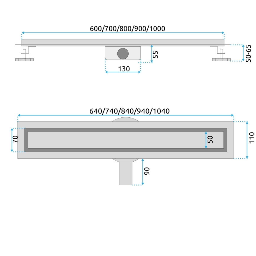 REA-G4800 - NEOX PRO 60 cm brushed copper linear drain