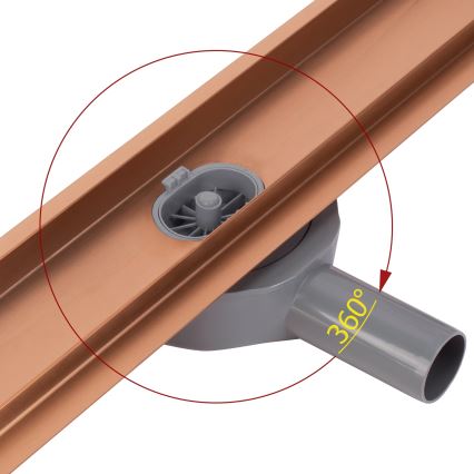 REA-G4802 - NEOX PRO 80 cm Brushed Copper Linear Drain