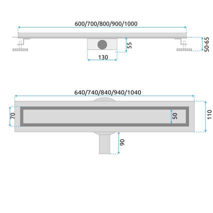 REA-G4802 - NEOX PRO 80 cm Brushed Copper Linear Drain