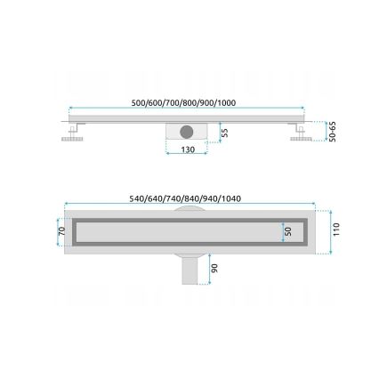 REA-G5807 - NEOX PRO 60 cm Stainless Steel Linear Drain