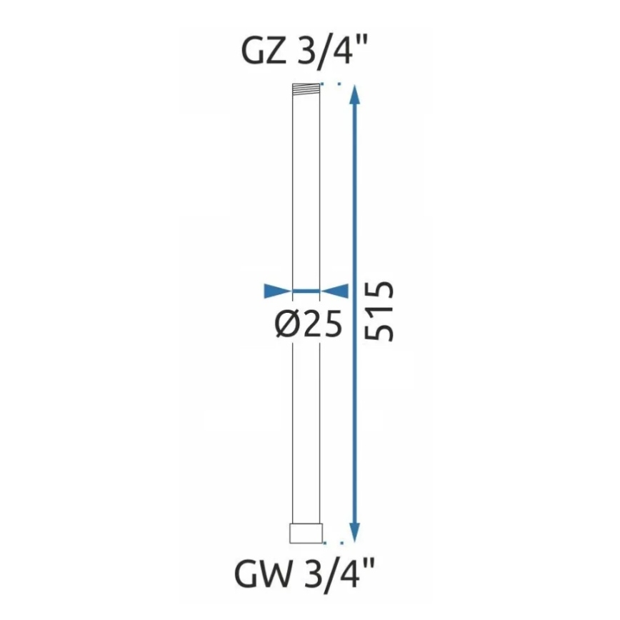 REA-K0881 - Extension bar for shower/bath set, 51.5 cm, polished chrome