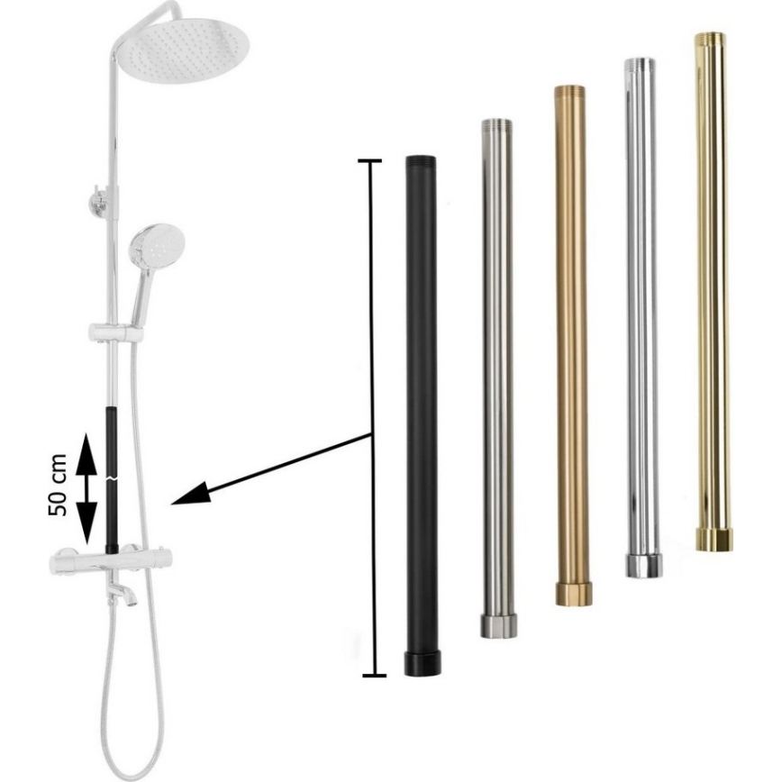 REA-K0891 - Extension pole for shower/bath set, 51.5 cm, Brushed Gold