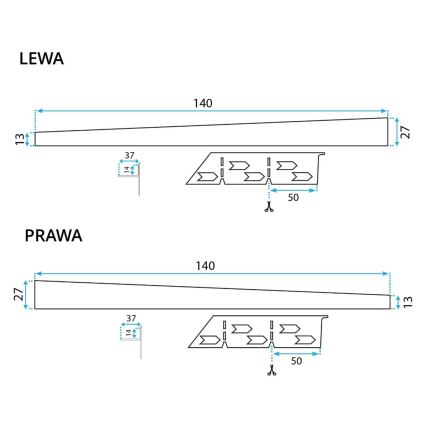 REA-K3218 - 140 cm Black Slope Profile