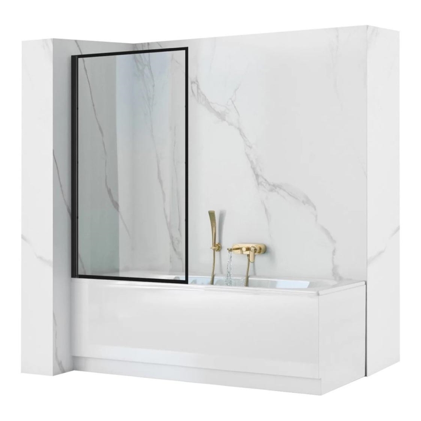 REA-K7390 - LAGOS Bath Screen 140x80 cm Black/Clear