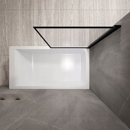 REA-K7390 - LAGOS Bath Screen 140x80 cm Black/Clear
