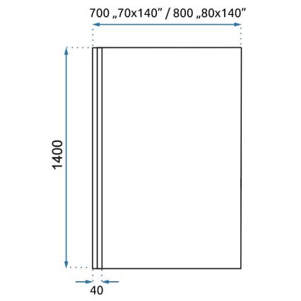 REA-K7390 - LAGOS Bath Screen 140x80 cm Black/Clear