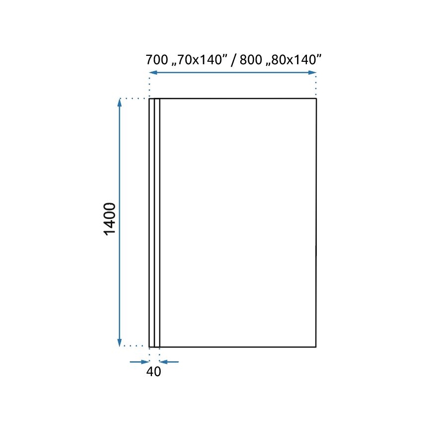 REA-K7390 - LAGOS Bath Screen 140x80 cm Black/Clear