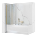 REA-K9777 - Folding bathtub screen AGAT 140x100 cm brushed gold/clear