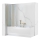 REA-K9777 - Folding bathtub screen AGAT 140x100 cm brushed gold/clear
