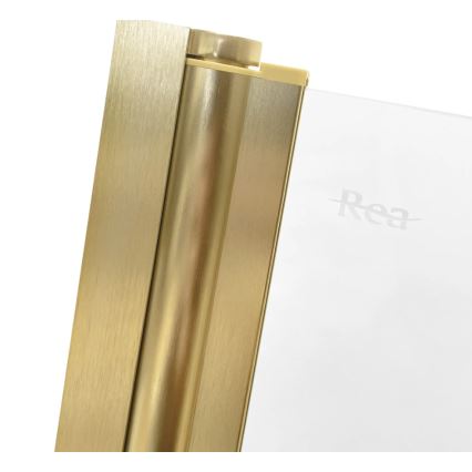 REA-K9777 - Folding bathtub screen AGAT 140x100 cm brushed gold/clear