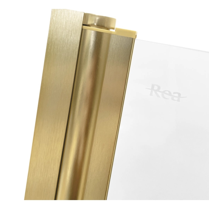 REA-K9777 - Folding bathtub screen AGAT 140x100 cm brushed gold/clear