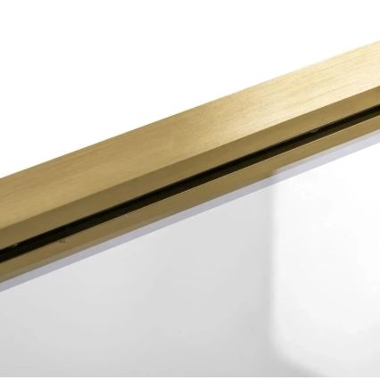 REA-K9777 - Folding bathtub screen AGAT 140x100 cm brushed gold/clear
