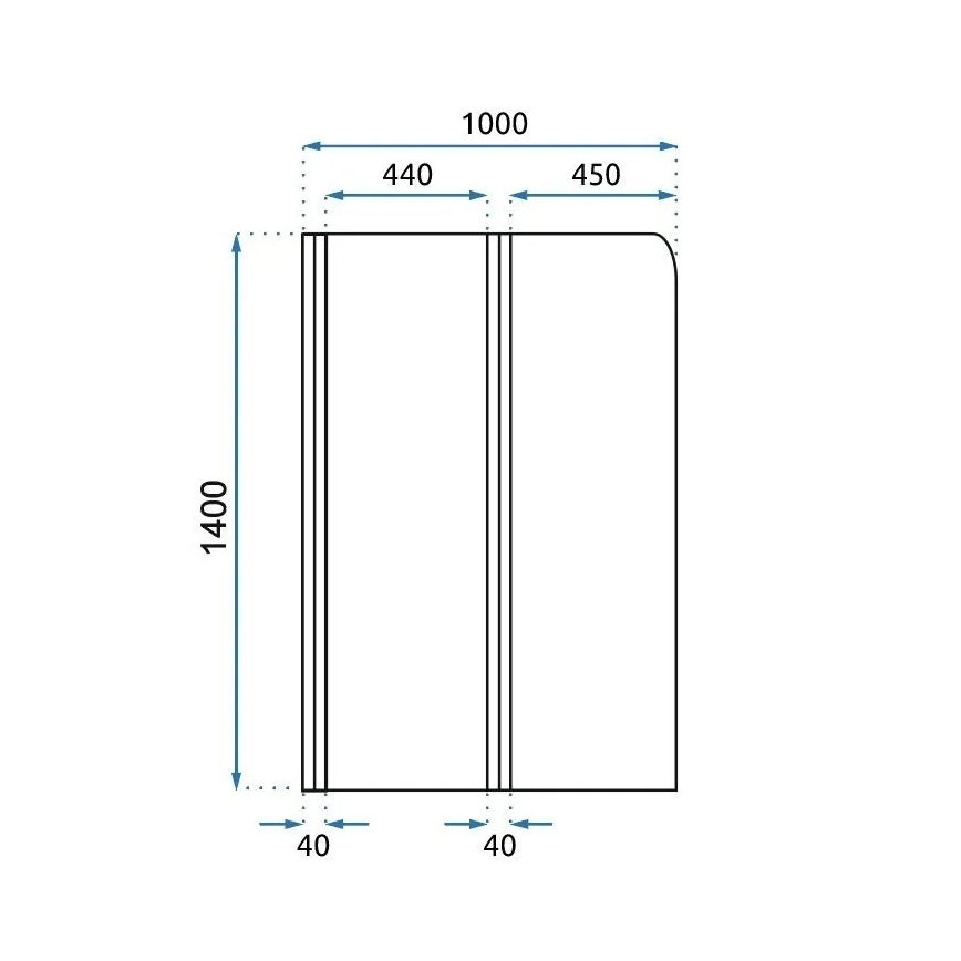 REA-K9777 - Folding bathtub screen AGAT 140x100 cm brushed gold/clear