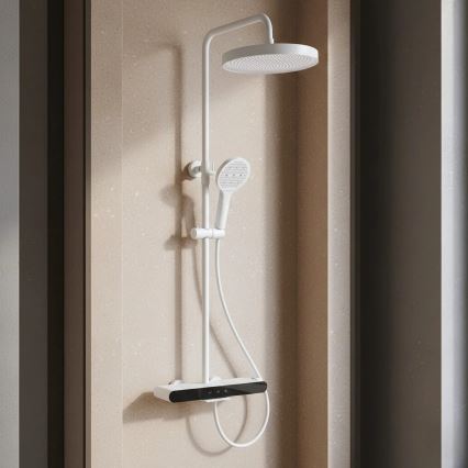 REA-P0353 - FAREL Matte White Shower Set with Mixer Tap