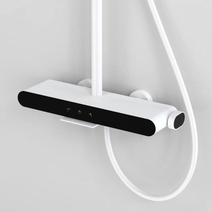 REA-P0353 - FAREL Matte White Shower Set with Mixer Tap