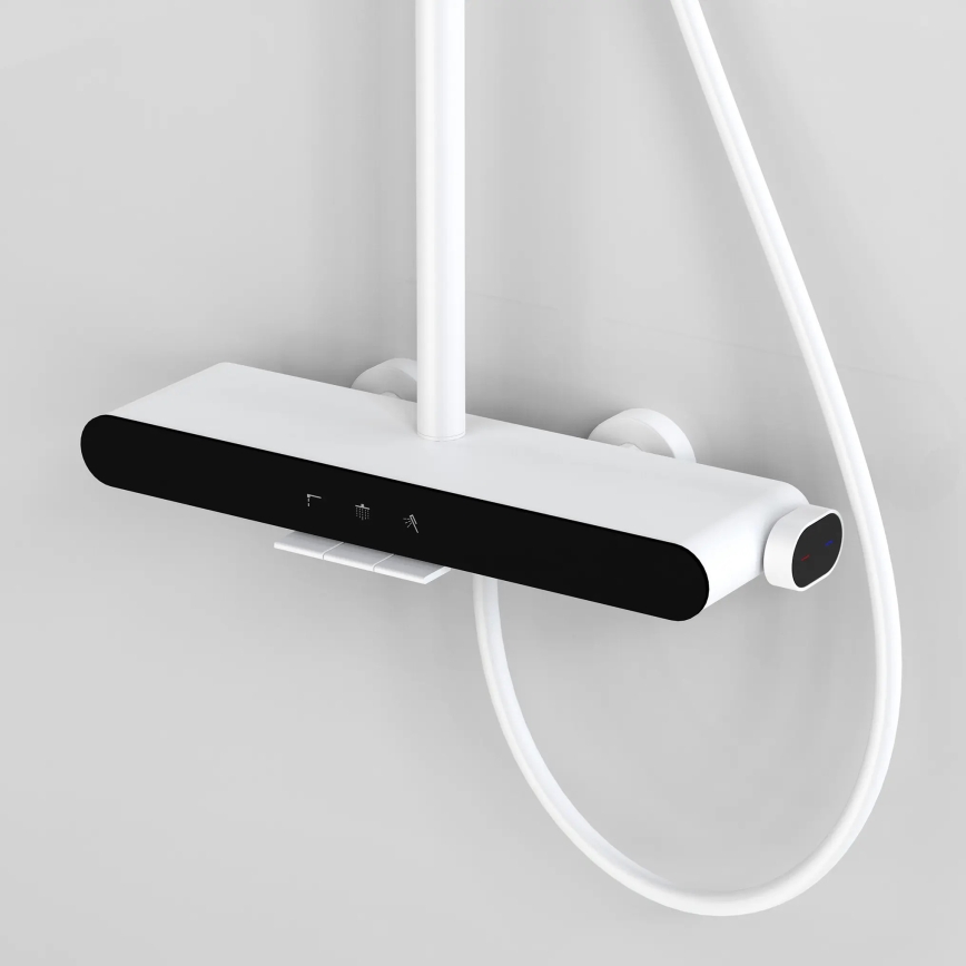 REA-P0353 - FAREL Matte White Shower Set with Mixer Tap