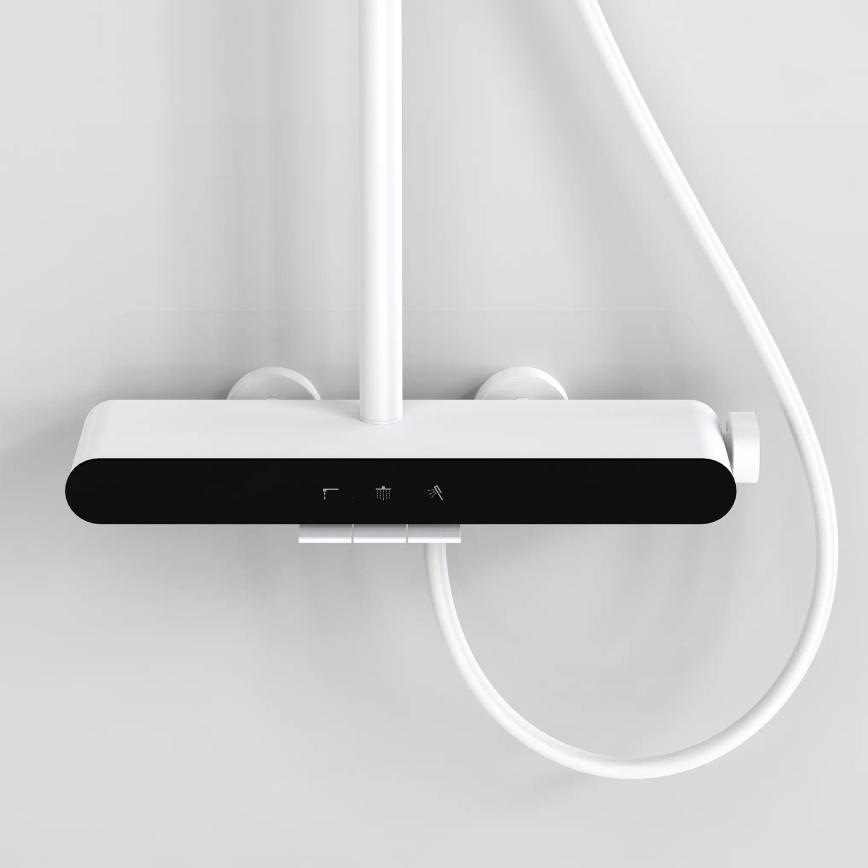 REA-P0353 - FAREL Matte White Shower Set with Mixer Tap