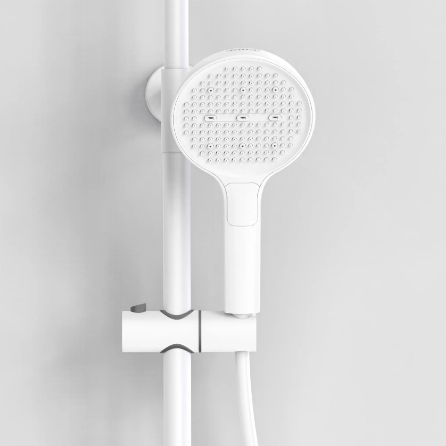 REA-P0353 - FAREL Matte White Shower Set with Mixer Tap