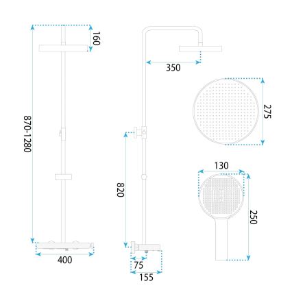 REA-P0353 - FAREL Matte White Shower Set with Mixer Tap
