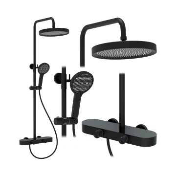REA-P0360 - CREO shower set with mixer in matte black