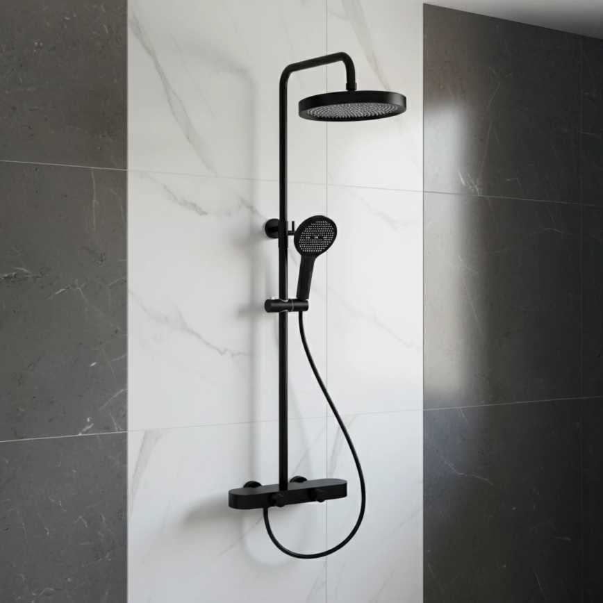 REA-P0360 - CREO shower set with mixer in matte black