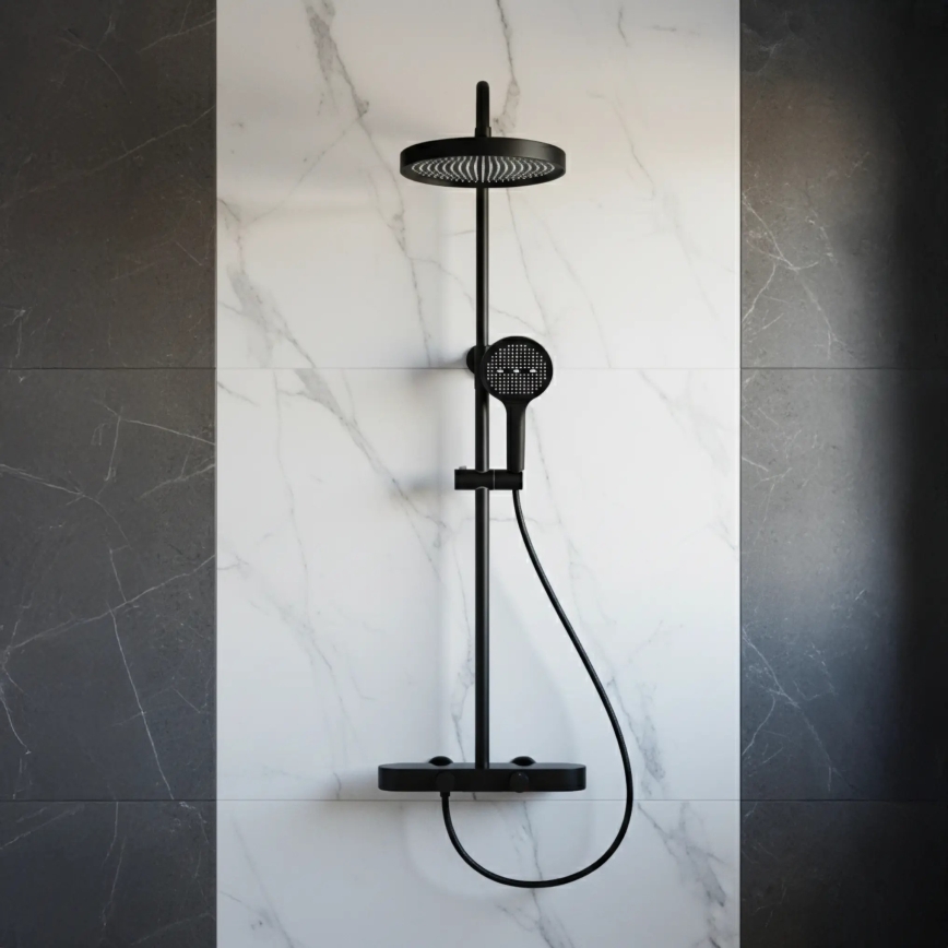 REA-P0360 - CREO shower set with mixer in matte black