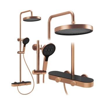 REA-P0362 - CREO Shower Set with Mixer, Brushed Copper