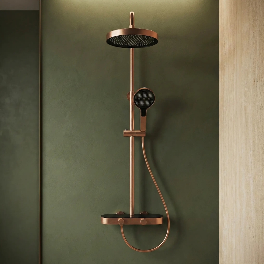 REA-P0362 - CREO Shower Set with Mixer, Brushed Copper