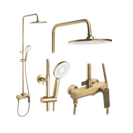 REA-P2400 - Shower set with AVALON mixer, brushed gold