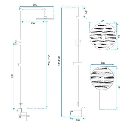 REA-P2400 - Shower set with AVALON mixer, brushed gold