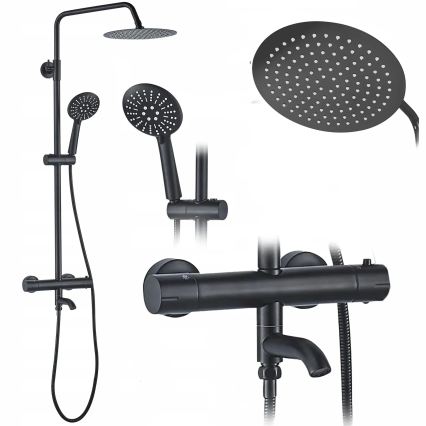 REA-P4113 - LUNGO Thermostatic Shower Set, Matte Black