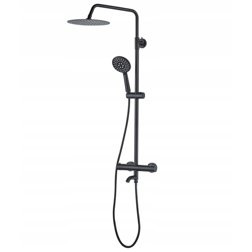 REA-P4113 - LUNGO Thermostatic Shower Set, Matte Black