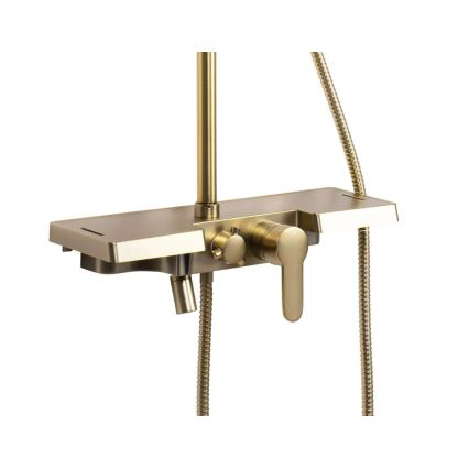 REA-P4121 - BRAVO Shower Set with Mixer Tap, Brushed Gold