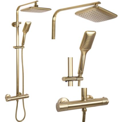 REA-P5004 - TOM Thermostatic Shower Set, Brushed Gold