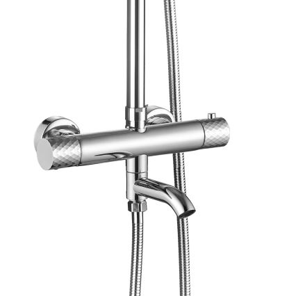 REA-P5961 - LUNGO DIAMOND Thermostatic Shower Set, Polished Chrome