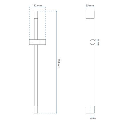 REA-P5981 - 70 cm Gold Handheld Shower Holder