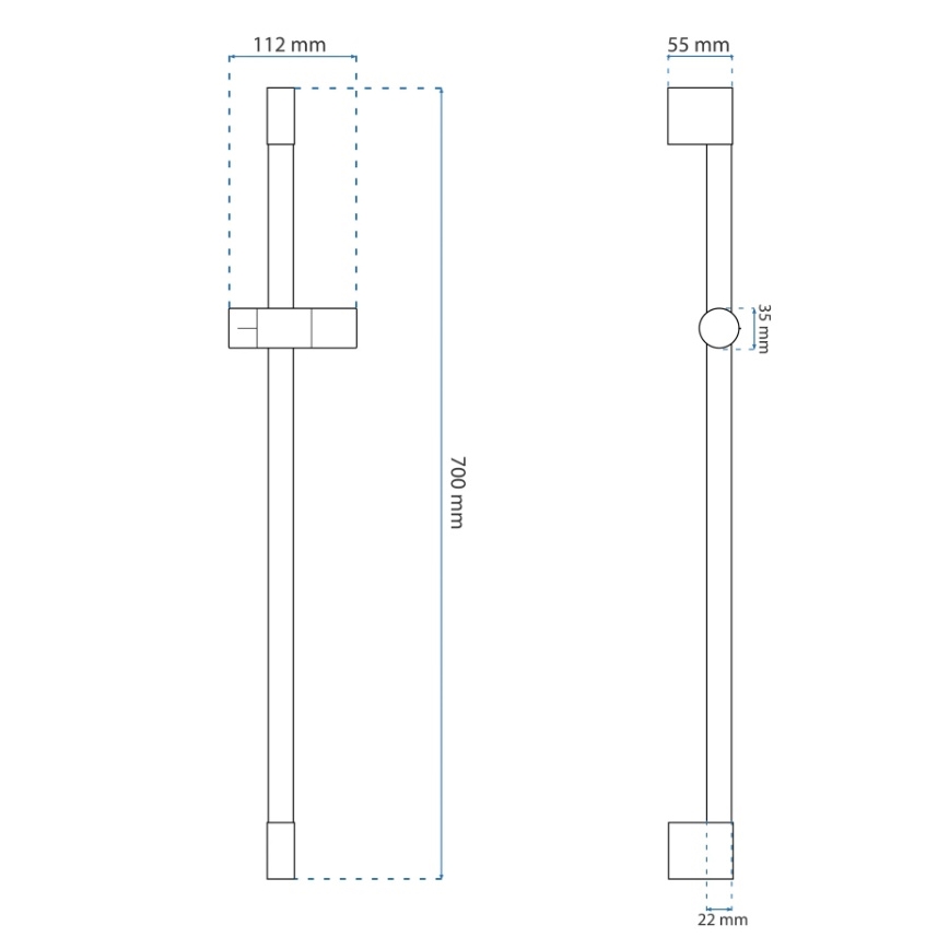 REA-P5981 - 70 cm Gold Handheld Shower Holder
